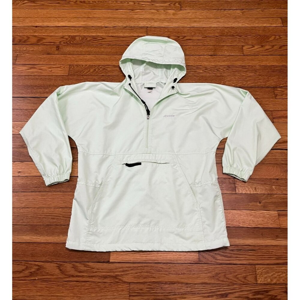 EMS Eastern Mountain Sports Women's Windbreaker Pullover Hooded 1/4 Zip Medium